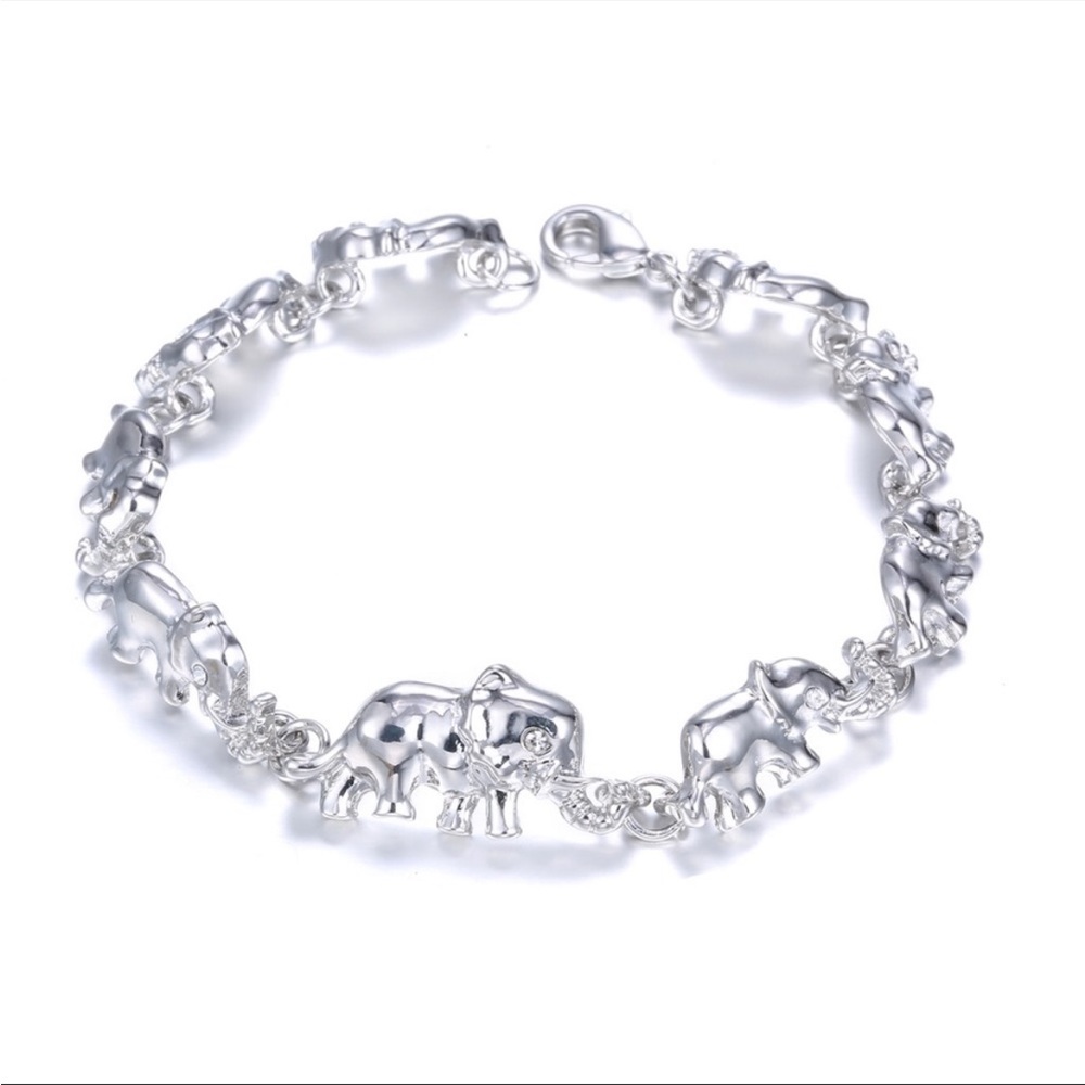 Swarovski Crystal Lucky Elephant Bracelet Rhodium